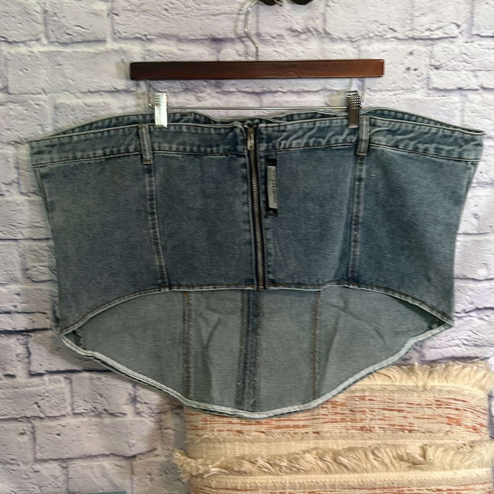 Prettylittlething blue Jean corset - Picture 3 of 5